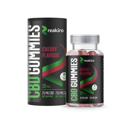 REAKIRO VEGAN CBD Gumicukor Cseresznye 750 mg 30 db